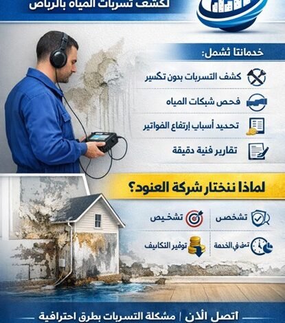 شركة العنود لكشف تسربات المياه بالرياض: الحل الاحترافي
